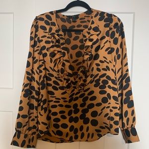 J.Crew Long sleeve silk leopard blouse size S